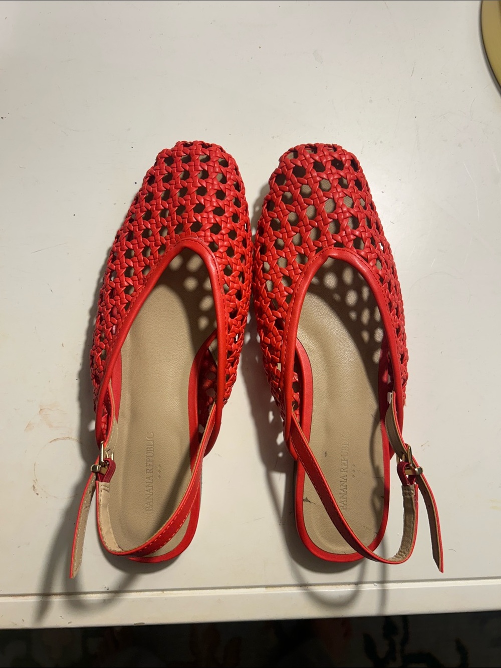 Women’s Red Woven Slingback Flats